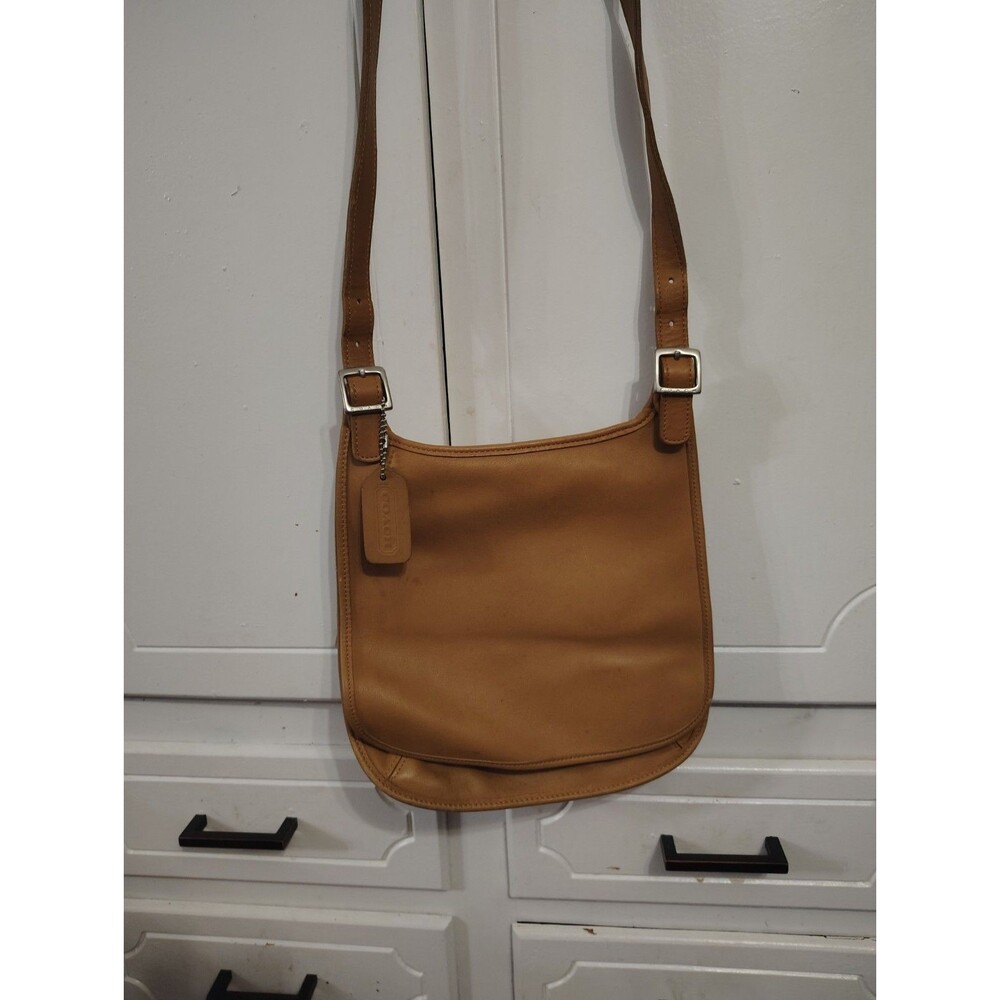 Coach Mini Hippie Slim Saddle Crossbody Bag Brown Leather Vintage #9135 USA